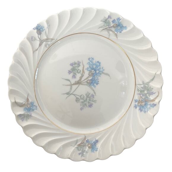 Haviland Limoges Bergere Bread & Butter Plates Lot of 5 White Blue Floral Swirl - Picture 10 of 16